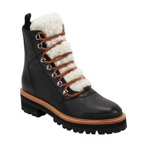 Marc Fisher Izzie Shearling Laced Boots